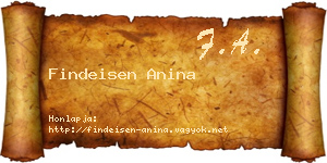 Findeisen Anina névjegykártya